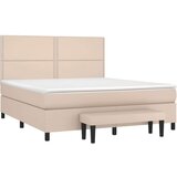 vidaXL Box spring postelja z vzmetnico kapučino 180x200cm umetno usnje, (20893828) | Shoptok.si