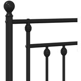  Metalni okvir za krevet s uzglavljem crni 140x190 cm | shoptok.hr