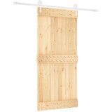  Klizna vrata Prirodna i bijela 95 x 210 cm Čvrsta borovina | shoptok.hr