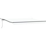 vidaXL automatska uvlačiva tenda s LED svjetlom Bijela 450x300 cm, zamjenski materijal za tendu za okvir 4.5x3 m Bijela | shoptok.hr