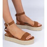 Gemre Brown platform espadrille sandals Kalesio | Shoptok.si