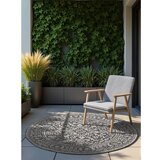 NORTHRUGS Črno-bela okrogla notranja in zunanja preproga ø 160 cm Duet Kona – | Shoptok.si