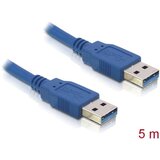 Delock USB kabel USB 3.2 gen. 1 (USB 3.0) USB-A vtič\, USB-A vtič 5.00 m modra pozlačeni konektorji 82537, (20416438) | Shoptok.si