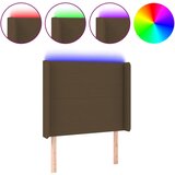 vidaXL LED posteljno vzglavje temno rjavo 103x16x118/128 cm blago, (20951646) Cene