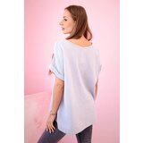 Kesi Włoski Muslin blouse with a necklace grey | shoptok.hr