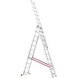 Alpos Aluminijasta večnamenska lestev 3 x 11 (delovna višina: 7,10 m, transportna dolžina: 3,12 m, nosilnost: 150 kg)