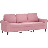 vidaXL 4-dijelni set sofa s jastucima ružičasti baršunasti - Ružičasta S osloncem za noge u