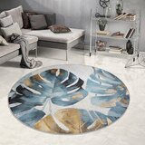 Mila Home modra pralna okrogla preproga ø 80 cm golden leaves – | Shoptok.si