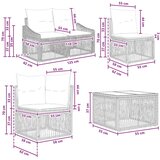  Vrtna sedežna garnitura 6 pcs Črna poli ratan, (5000270813) | Shoptok.si