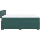 vidaXL Box spring postelja z vzmetnico temno zelena 140x200 cm žamet | Shoptok.si