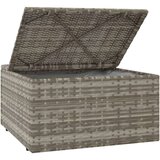 vidaXL Vrtni stolček za noge z blazino siv 55x55x30 cm poli ratan | Shoptok.si