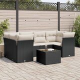  7-dijelni set vrtnih sofa od poliratana s jastucima crni | shoptok.hr