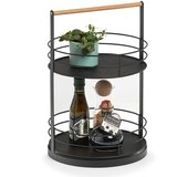 ZELLER Poslužavnik, metal, drvo, crni | shoptok.hr