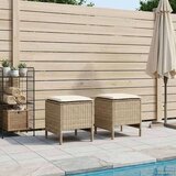  Vrtni otoman 2 Komad Bež i krema 38 x 38 x 45 cm PE ratan | shoptok.hr