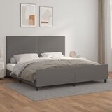 Maison Chic Posteljni okvir - Dvoposteljna postelja - Zakonska postelja z vzglavjem siva 200x200 cm umetno usnje-J6102, (21759954) | Shoptok.si