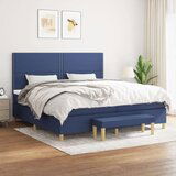  Box spring postelja z vzmetnico moder 200x200 cm blago, (20851605) | Shoptok.si