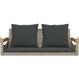 vidaXL Klupa za ljuljanje s jastucima siva 109x62x40 cm od poliratana | shoptok.hr
