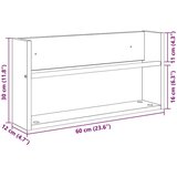  Polica za časopise Zidne 2 pcs Dimljeni hrast 60 x 12 x 30 cm | shoptok.hr