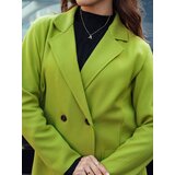 DStreet Płaszcz damski oversize LINNORE gładki długi limonkowy | Shoptok.si