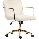 HOMCOM pisalni stol poliester, jeklo 64D x 57Š x 80–90V cm Krem bela, (5000242981) Cene