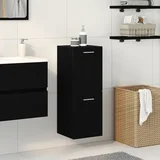 vidaXL kopalniška omarica Črna hrast MDF 30 x 30 x 80 cm