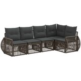 vidaXL Vrtna sedežna garnitura 5 pcs Siva in temno siva poli ratan, (5000271576) | Shoptok.si