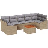  Set od 8 vrtnih kauča s jastučićima Bež Poli Ratan Akacija | shoptok.hr