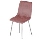Lava stolica - tamno ružičasti baršun / kromirane noge x 1 | shoptok.hr