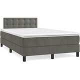 Box spring krevet s madracem tamnosivi 120 x 200 cm baršunasti | shoptok.hr