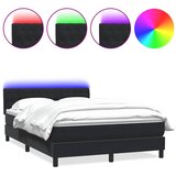 Box Spring krevet s madracem i LED crni 160x210 cm baršunasti | shoptok.hr