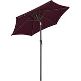  Vrtni suncobran s LED svjetlima bordo 200 x 211 cm aluminijski | shoptok.hr