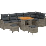  Vrtna sedežna garnitura z blazino s shranjevanjem 9 pcs Siva, (5000134268) | Shoptok.si