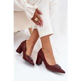 Boto Block Heels With Decoration Burgundy Celira | shoptok.hr