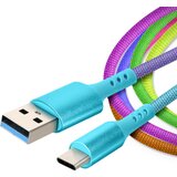AVIZAR Polnilni in sinhronizacijski kabel USB tipa C s konico 1 m, mavricni - vecbarvni, (20618043) Cene
