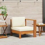  Srednja sofa s 1 naslonom za ruke krem bijela bagremovo drvo | shoptok.hr