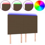  LED uzglavlje tamnosmeđe 144x5x118/128 cm od tkanine | shoptok.hr