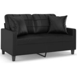 Maison Chic kavč - Sofa - Kanape dvosed z okrasnimi blazinami črn 120 cm umetno usnje, (21727787) Cene