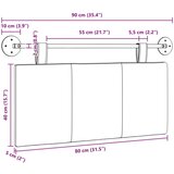  Držeće uzglavlje Zidne Oblačnosiva 90 x 55 x 5 cm tkanina - Siva boja oblaka 80 cm bez LED | shoptok.hr