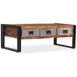 vidaXL Klubska mizica s 3 predali trden predelan les 100x50x35 cm | Shoptok.si