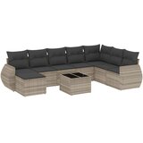  9-dijelni set vrtnih sofa od poliratana s jastucima svjetlosivi | shoptok.hr