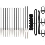 vidaXL Verižna Ograja s 13 Špicastimi Nosilci 0.4x25 m Galvanizirana Kovina | Shoptok.si