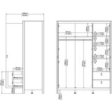 Tvilum Bela garderobna omara z ogledalom 150x199x58 cm Madrid – | Shoptok.si