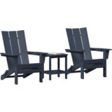 vidaXL 3-delni vrtni lounge set Mornarsko modra HDPE | Shoptok.si