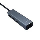 AISENS Consor USB 3.0 A Ethernet Gigabit 1000 Mbps Hub 3xusb3.0 gris 15cm, (21407002) | Shoptok.si