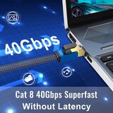 LEKVKM 25m ethernet lan kabel najlonsko pleten, RJ45 odprta embalaža | Shoptok.si