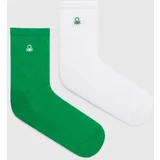 United Colors Of Benetton Otroške nogavice 2-pack zelena barva