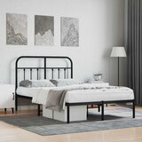  Metalni okvir za krevet s uzglavljem crni 120x190 cm | shoptok.hr