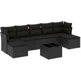  8-dijelni set vrtnih sofa od poliratana s jastucima crni | shoptok.hr