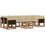 vidaXL Zunanja garnitura za sedenje z blazino 8 pcs Naravna in bež, (5000273148) | Shoptok.si