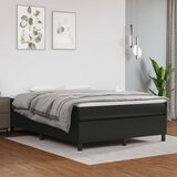  s oprugama i madracem crni 140 x 190 cm od umjetne kože | shoptok.hr